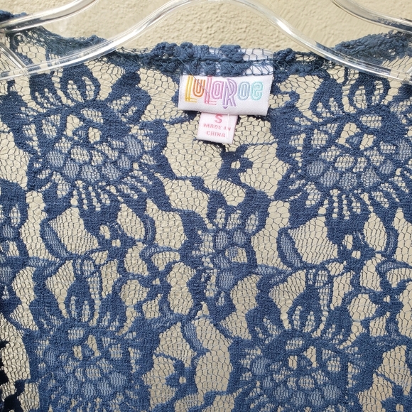 LuLaRoe Lace and Fringe Kimono / Cover up kimono - Picture 2 of 5